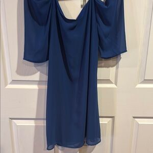 Elegant Blue Off-Shoulder Dress